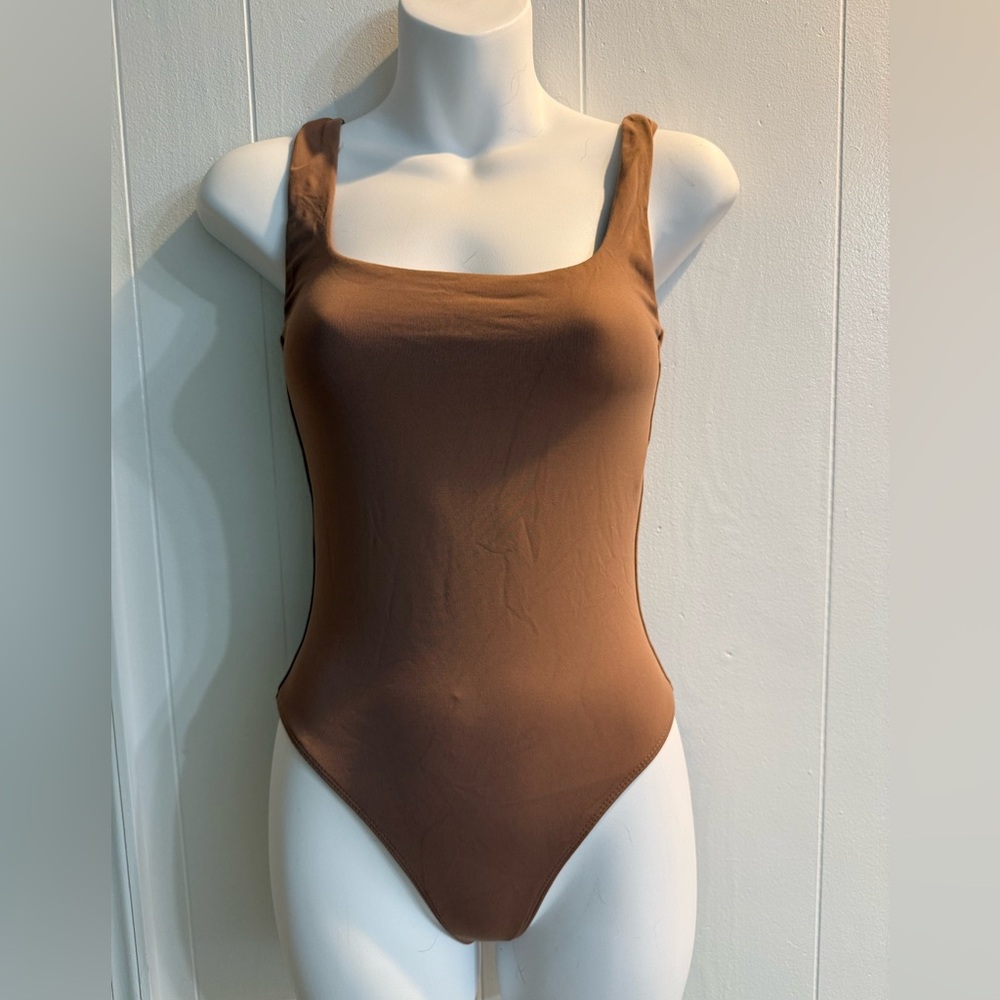 Chic Brown One-Piece Swimsuit